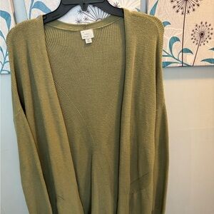 Olive Green Women's LONG SLEEVE Cardigan Sweater Sz XL